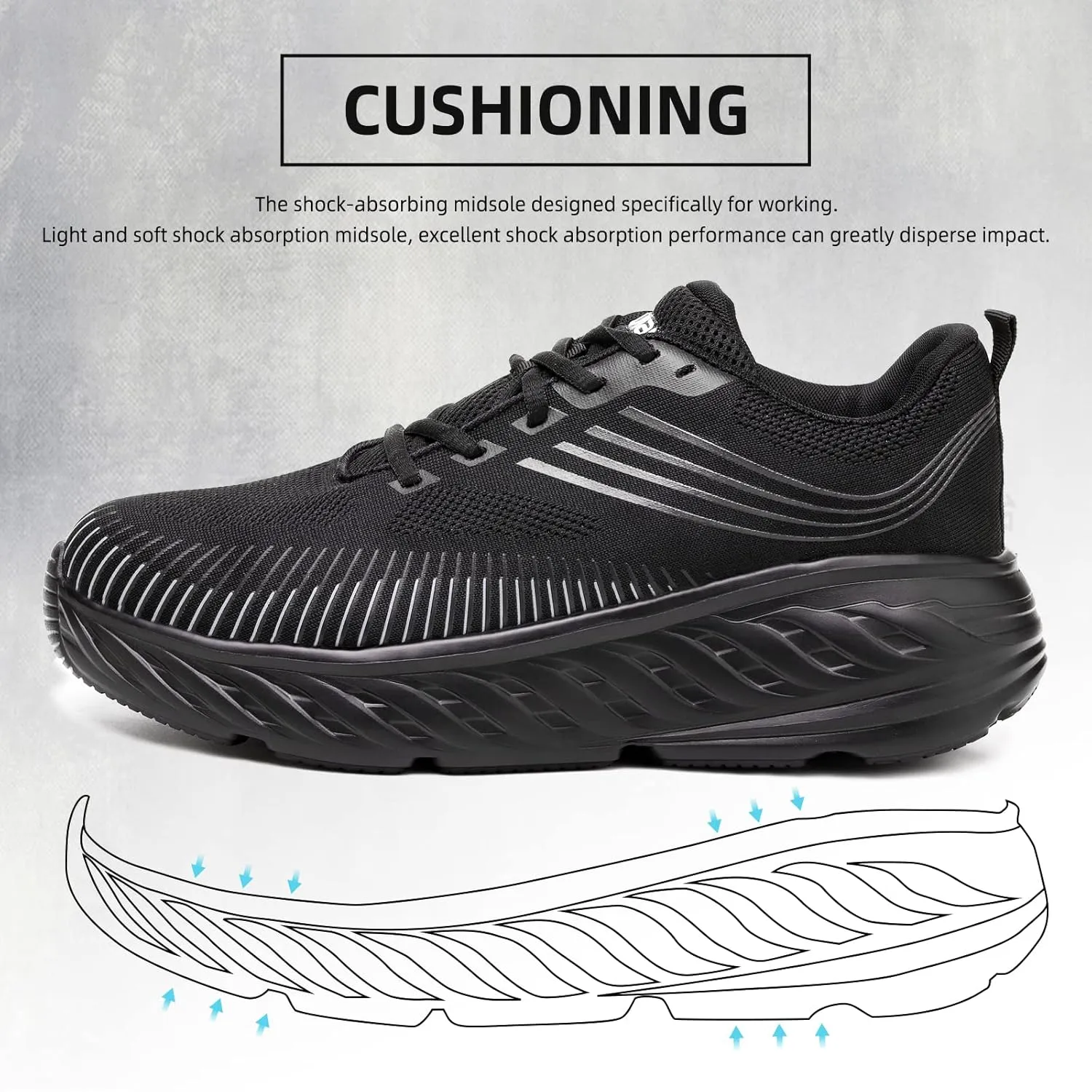 Extra Wide Steel Toe Shoes for Men, Super Lightweight Men's Safety Shoes Indestructible Construction Work Sneakers