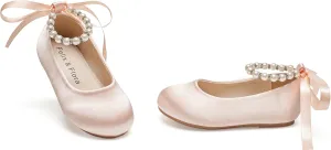 Felix & Flora Girls Toddler Little Ballet Shoes - Flower Girls Mary Jane Flats Dress Shoes Party Wedding
