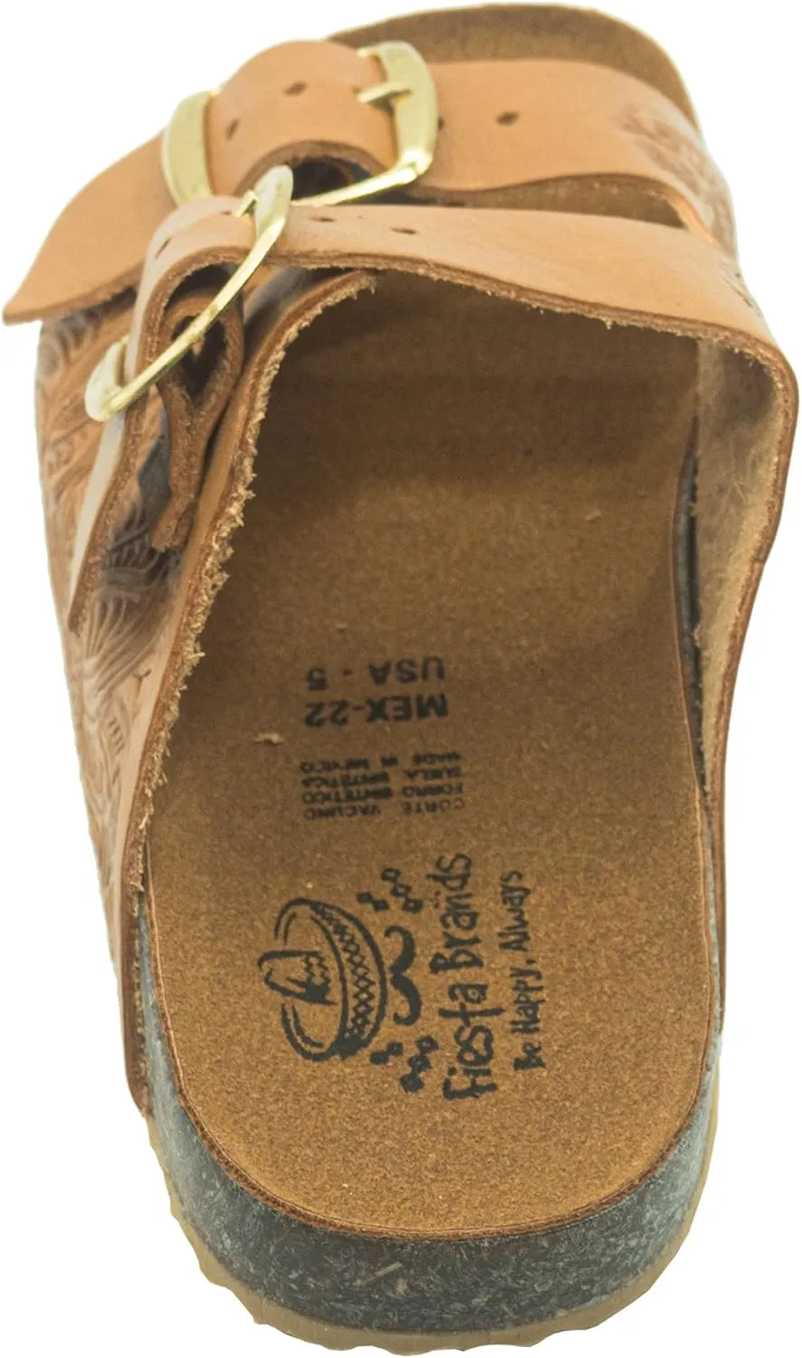 Fiesta Brands Mexican Huaraches Sandals for Women, 2 Strap Buckle, Adjustable, Arch Support, Non-Slip Rubber Sole