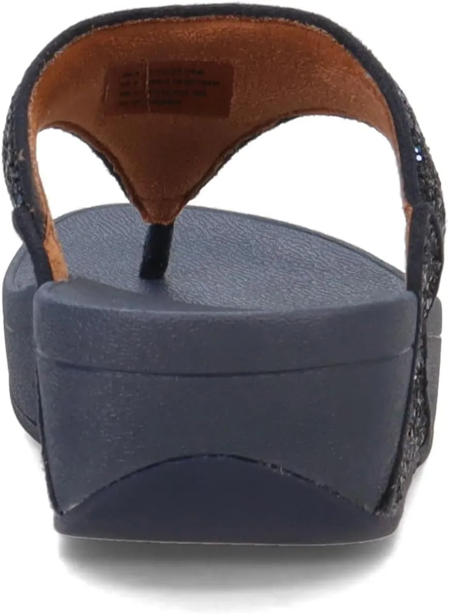FitFlop Lulu Metallic Deep Teal Glitterball Toe-Post Sandals