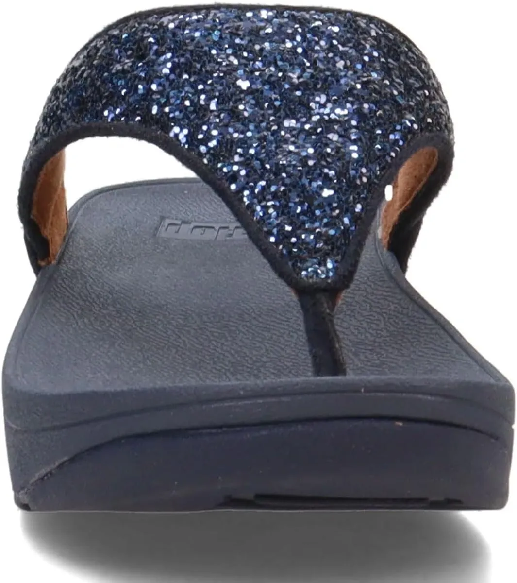 FitFlop Lulu Metallic Deep Teal Glitterball Toe-Post Sandals