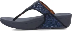 FitFlop Lulu Metallic Deep Teal Glitterball Toe-Post Sandals