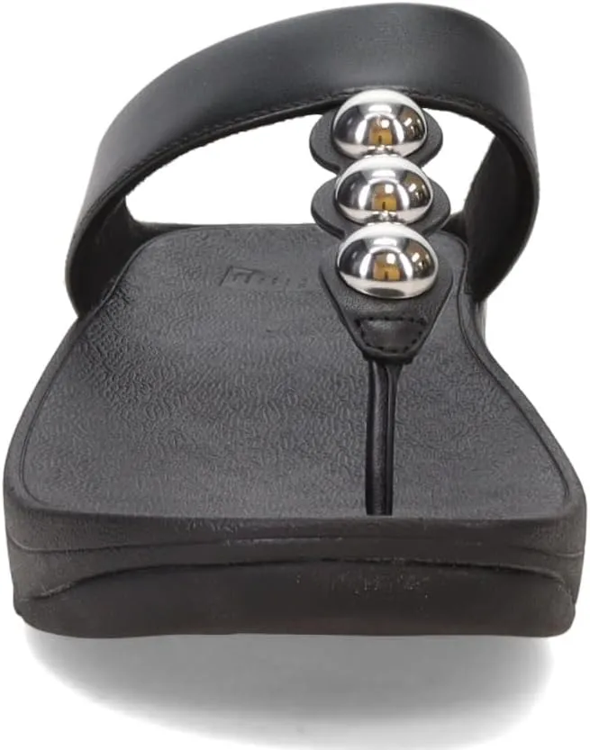 FitFlop Women's Fino Mirror-Dome Leather Toe-Post Sandals Wedge