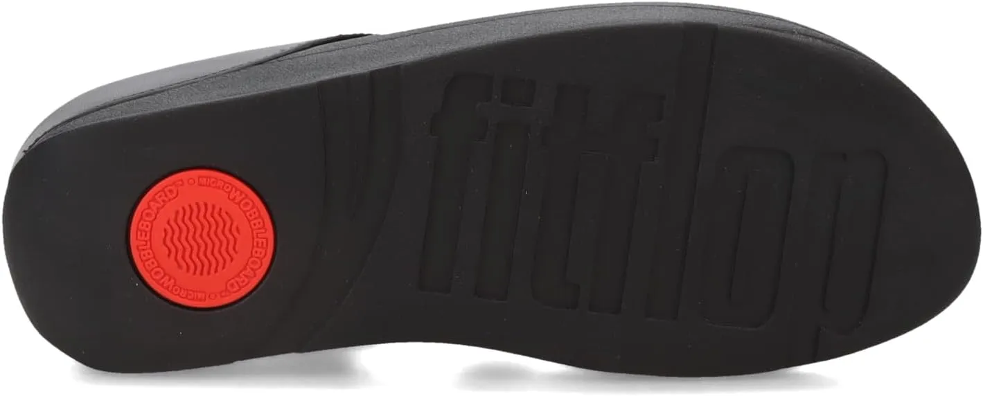 FitFlop Women's Fino Mirror-Dome Leather Toe-Post Sandals Wedge