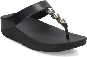 FitFlop Women's Fino Mirror-Dome Leather Toe-Post Sandals Wedge