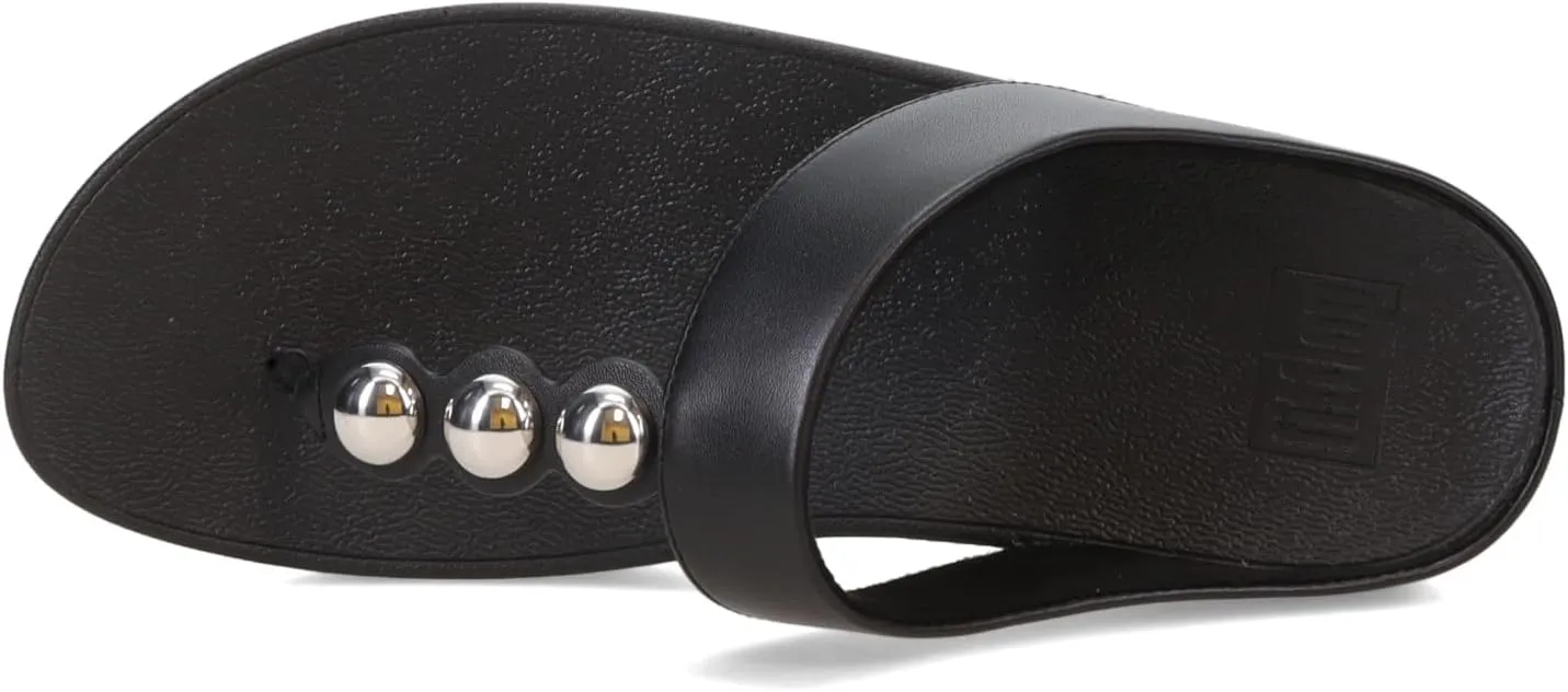 FitFlop Women's Fino Mirror-Dome Leather Toe-Post Sandals Wedge