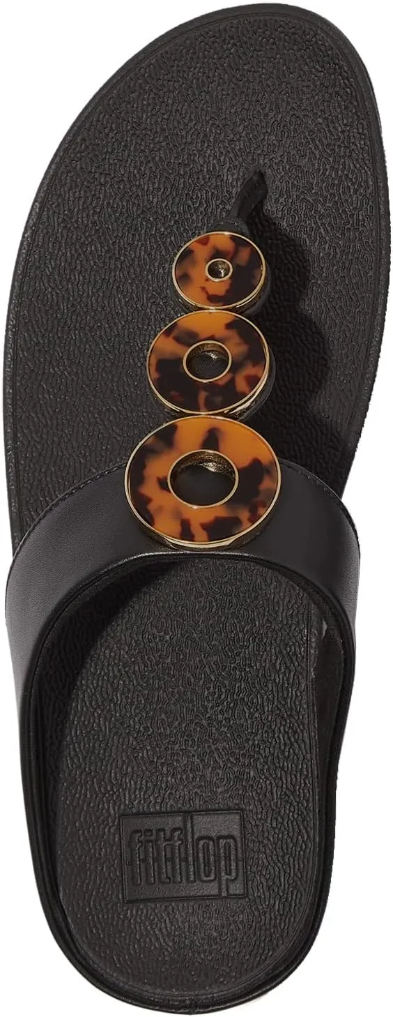 FitFlop Women's Fino Resin-Hoop Leather Toe-Post Sandals Wedge