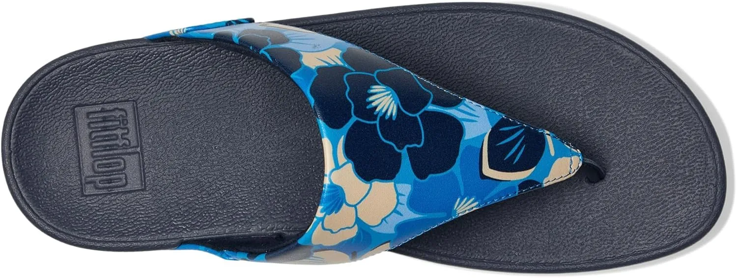 FitFlop Women's Lulu Flowerz Leather Toe-Post Sandals Wedge