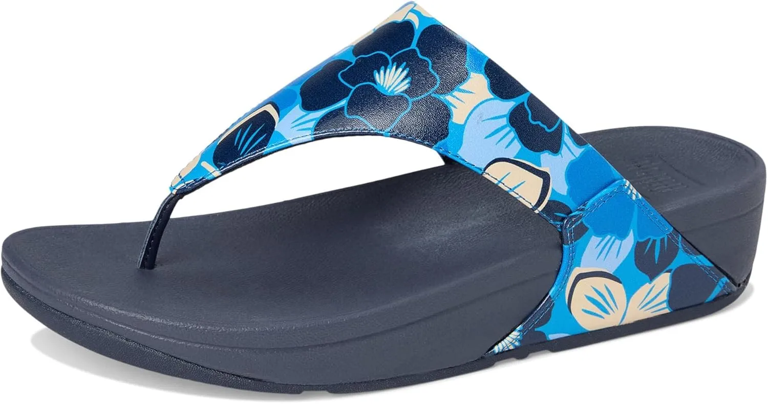 FitFlop Women's Lulu Flowerz Leather Toe-Post Sandals Wedge