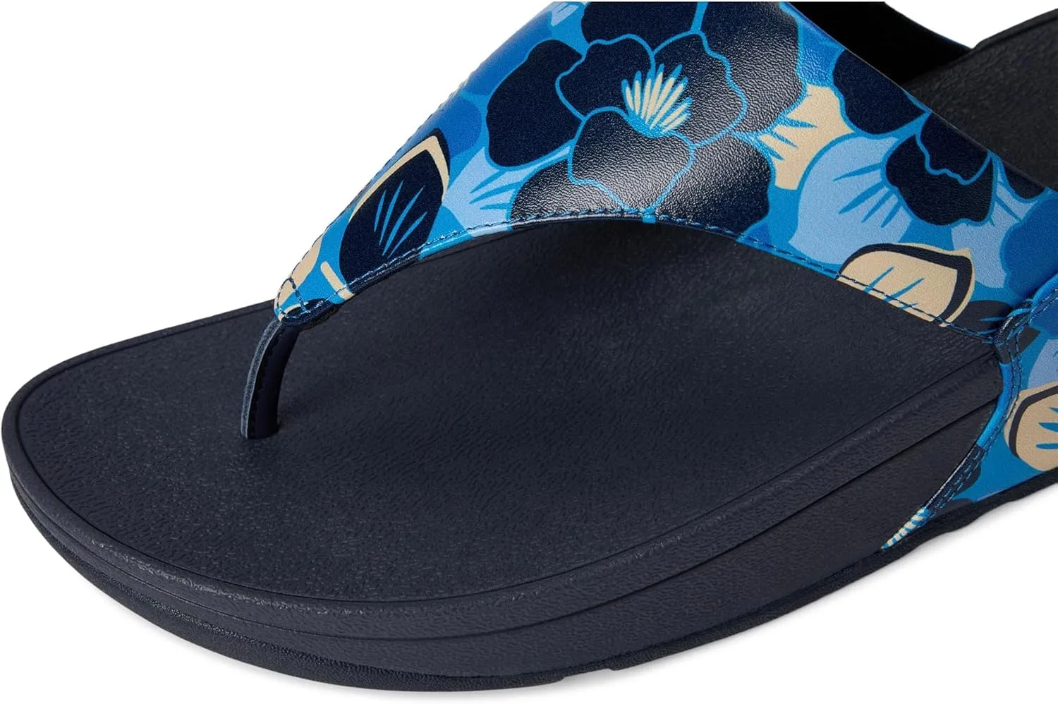 FitFlop Women's Lulu Flowerz Leather Toe-Post Sandals Wedge