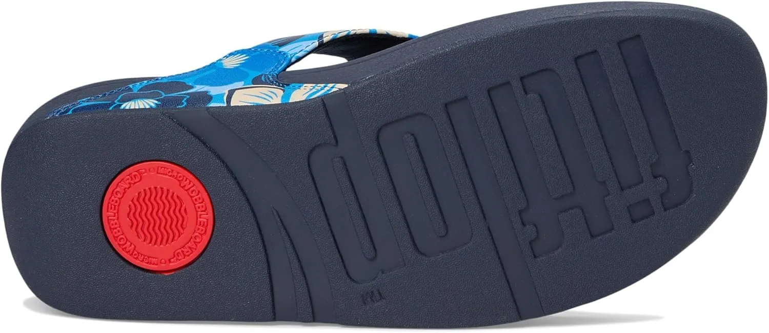 FitFlop Women's Lulu Flowerz Leather Toe-Post Sandals Wedge