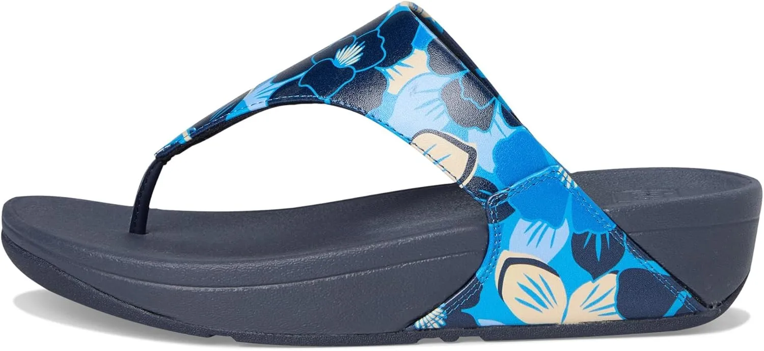 FitFlop Women's Lulu Flowerz Leather Toe-Post Sandals Wedge
