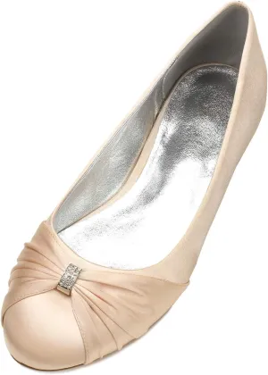 Flats Shoes Women Rhinestone Wedding Flats Comfort Round Toe Ballet Flat Shoe Low Heel Dress Shoes Flats for Women