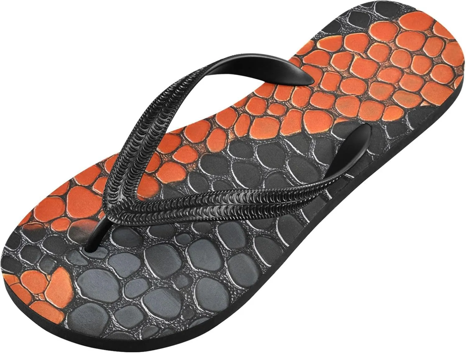 Flip Flop Sandals Snake Skin Print for Men and Women for Beach Outdoor XS