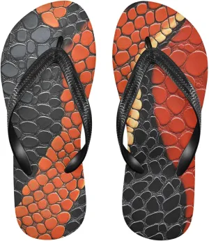 Flip Flop Sandals Snake Skin Print for Men and Women for Beach Outdoor XS