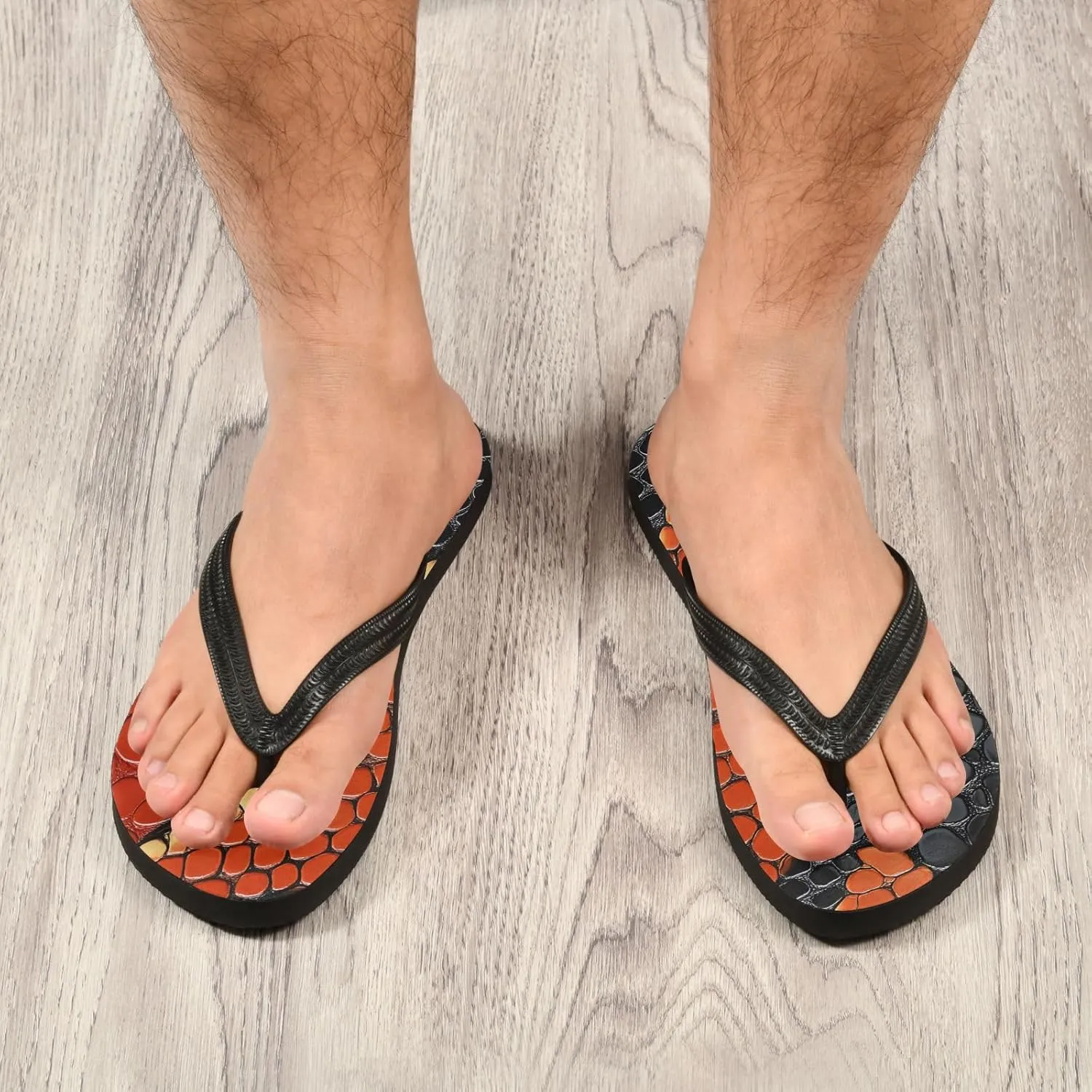 Flip Flop Sandals Snake Skin Print for Men and Women for Beach Outdoor XS