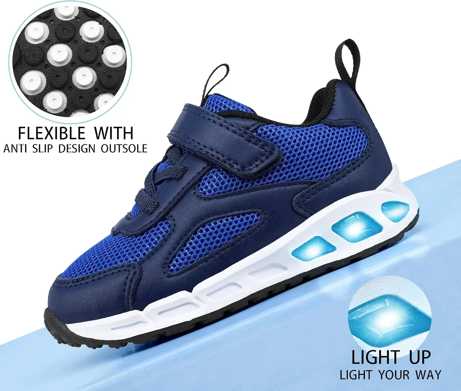 Floranate Light Up Toddler Boys Girls Shoes LED Flashing Lightweight Tennis Walking Sneakers for Toddler and Little Kid