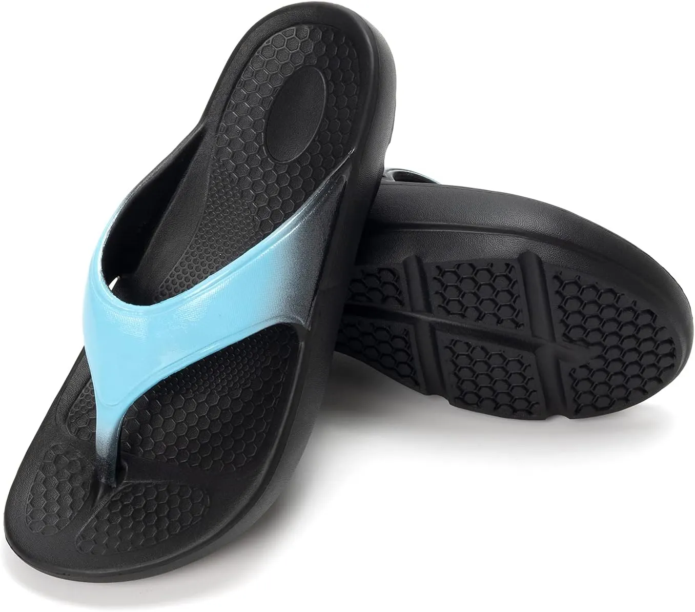 FUNKYMONKEY Women's Thong Flip Flop Ultra Soft Arch Support Sandals