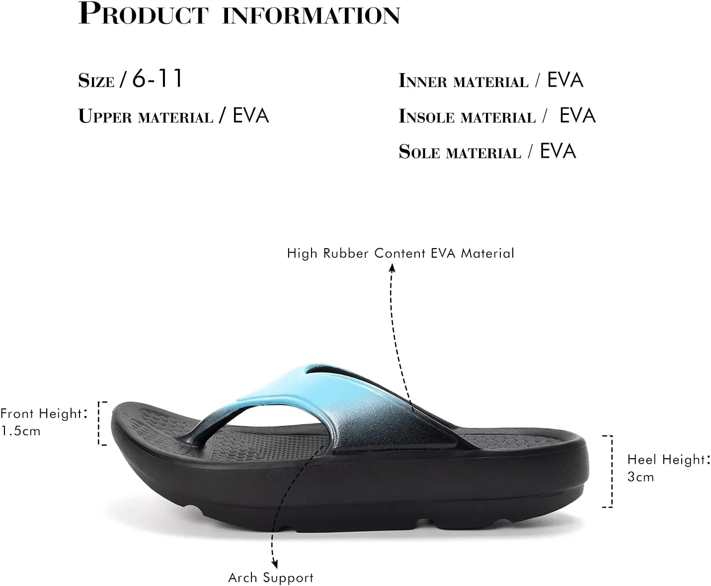 FUNKYMONKEY Women's Thong Flip Flop Ultra Soft Arch Support Sandals