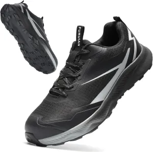 Furuian Composite Toe Shoes for Men Safety Work Shoes for Men Non Slip Rubber Outsole and Puncture Proof Kevlar Midsole Comfortable Safey Work Sneakers