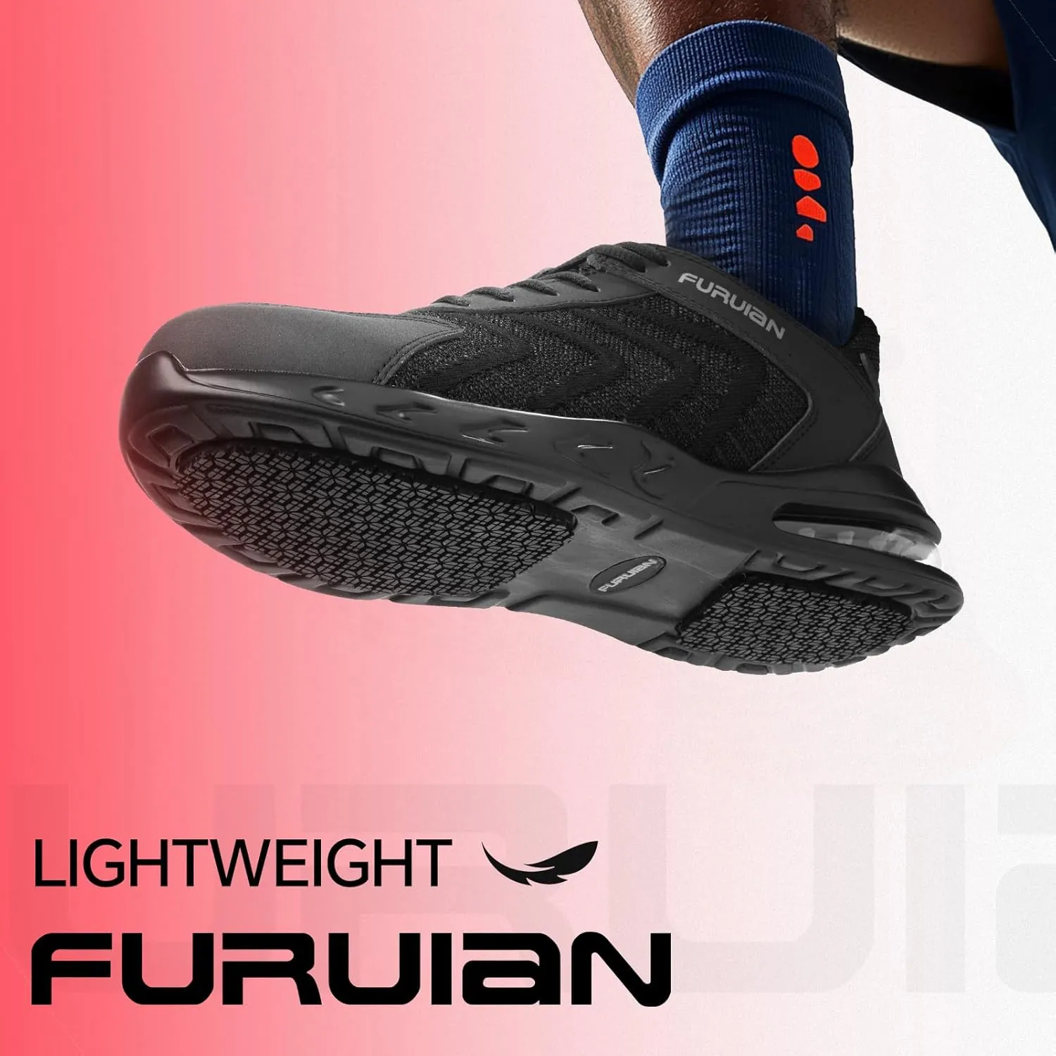 Furuian Steel Toe Shoes for Men Women with Air Cushion Safety Shoes Lightweight Composite Toe Shoes Non Slip Steel Toe Sneakers Indestructible Work Shoes