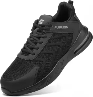 Furuian Steel Toe Shoes for Men Women with Air Cushion Safety Shoes Lightweight Composite Toe Shoes Non Slip Steel Toe Sneakers Indestructible Work Shoes