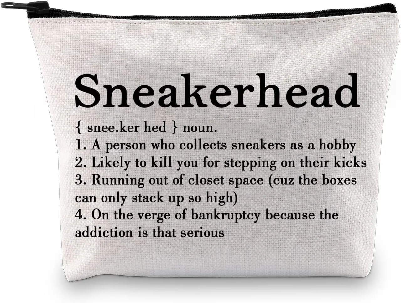 G2TUP Shoes Lover Gift Sneakerhead Definition Makeup Bag Snkr Fan Cosmetic Bag Sneaker Gift Shoes Fan Zipper Travel Pouch (Sneakerhead Definition White Bag)