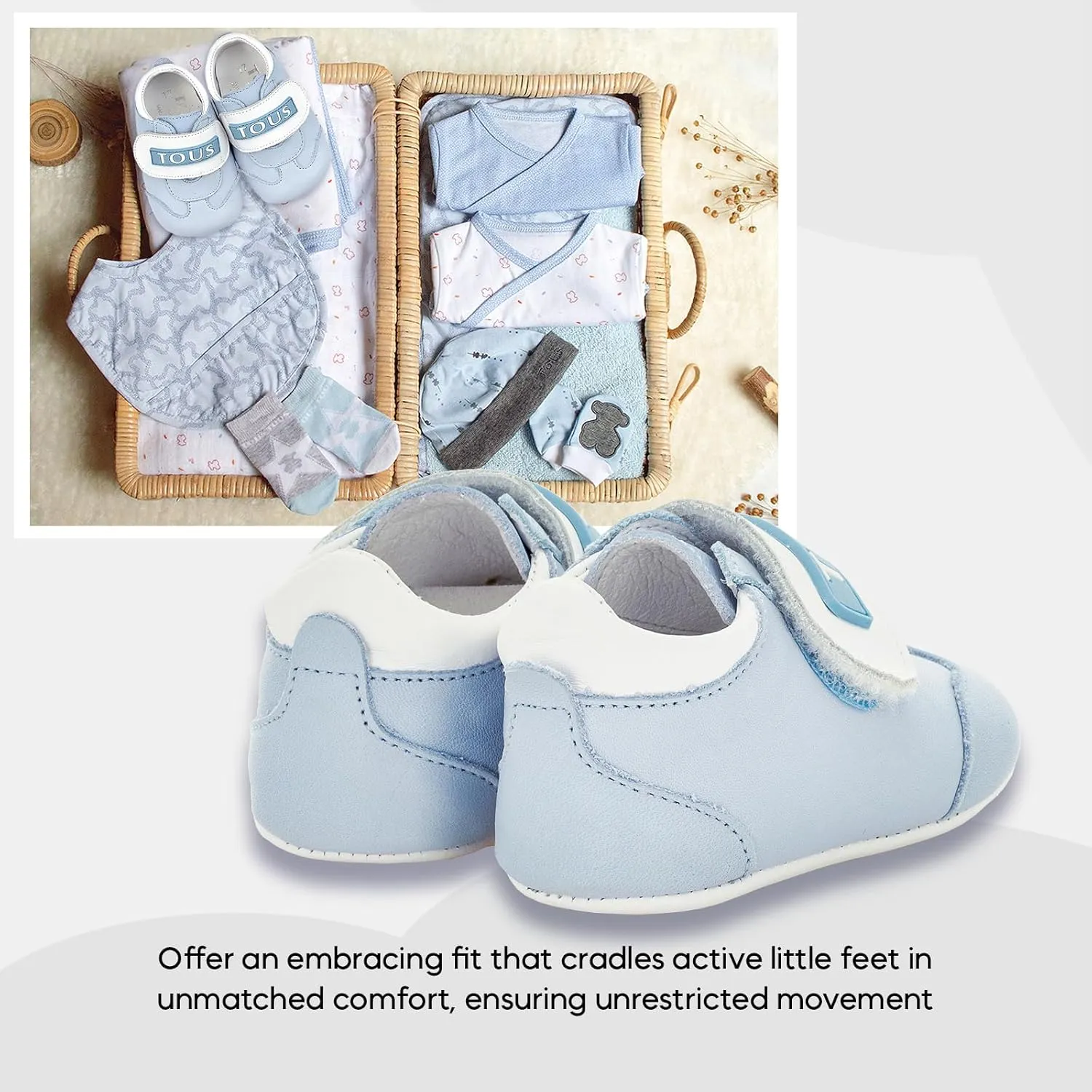 Gift Collection Infant Sneakers, Baby Booties, Non-Slip Soled First Walker Baby Trainers with Velcro Strap. Great Gift from The Gift Collection