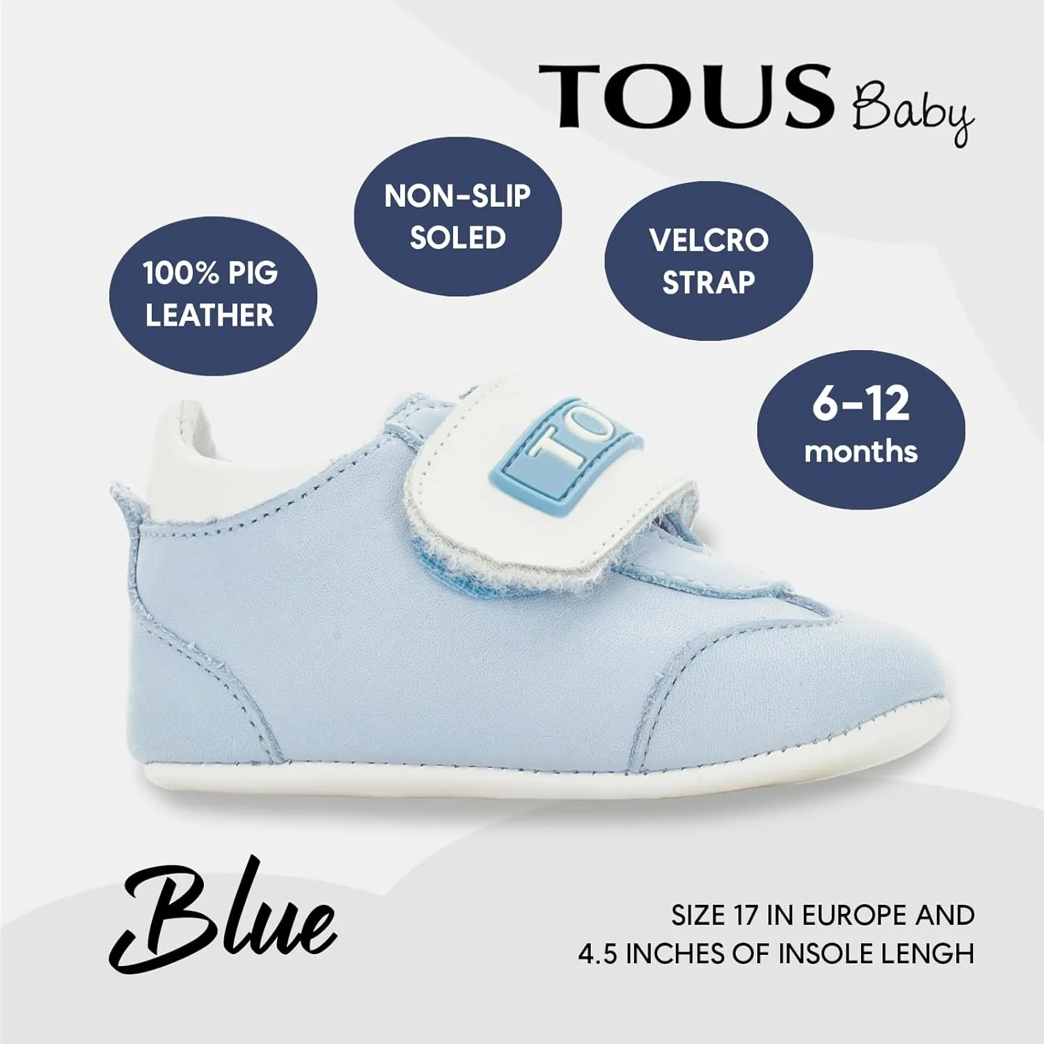 Gift Collection Infant Sneakers, Baby Booties, Non-Slip Soled First Walker Baby Trainers with Velcro Strap. Great Gift from The Gift Collection