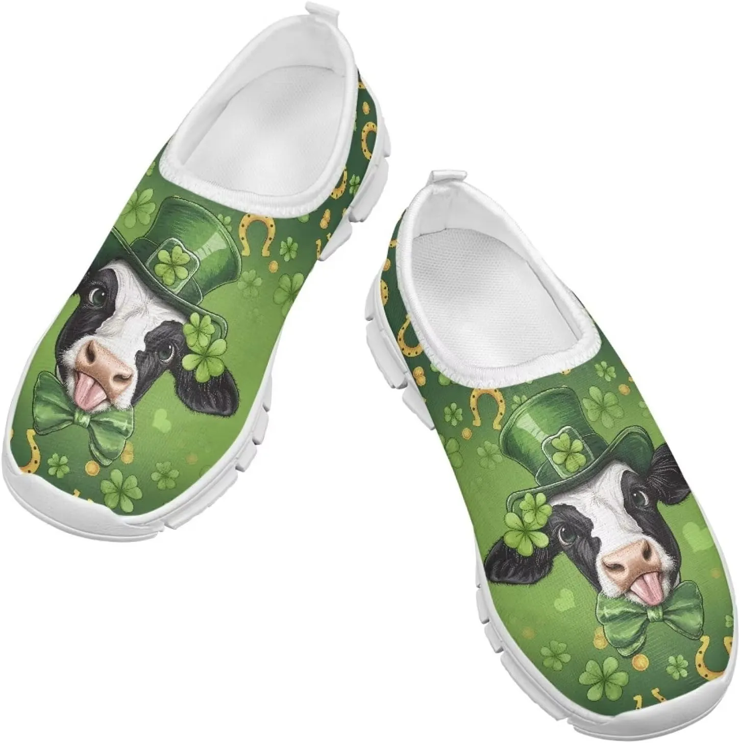 Girls Tennis Slip On Shoes St. Patrick's Day Gift for Kids Casual Shoes