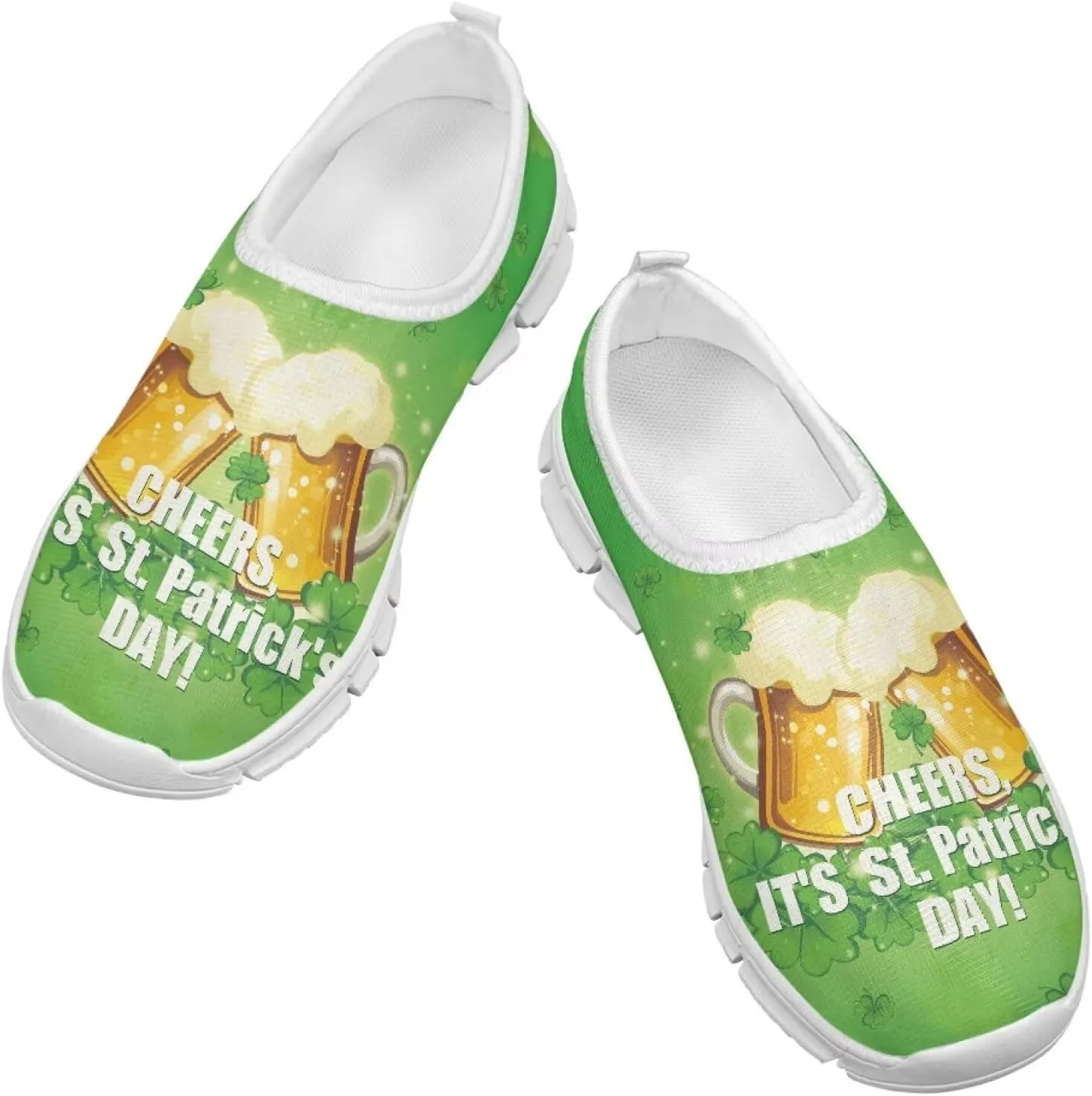 Girls Tennis Slip On Shoes St. Patrick's Day Gift for Kids Casual Shoes