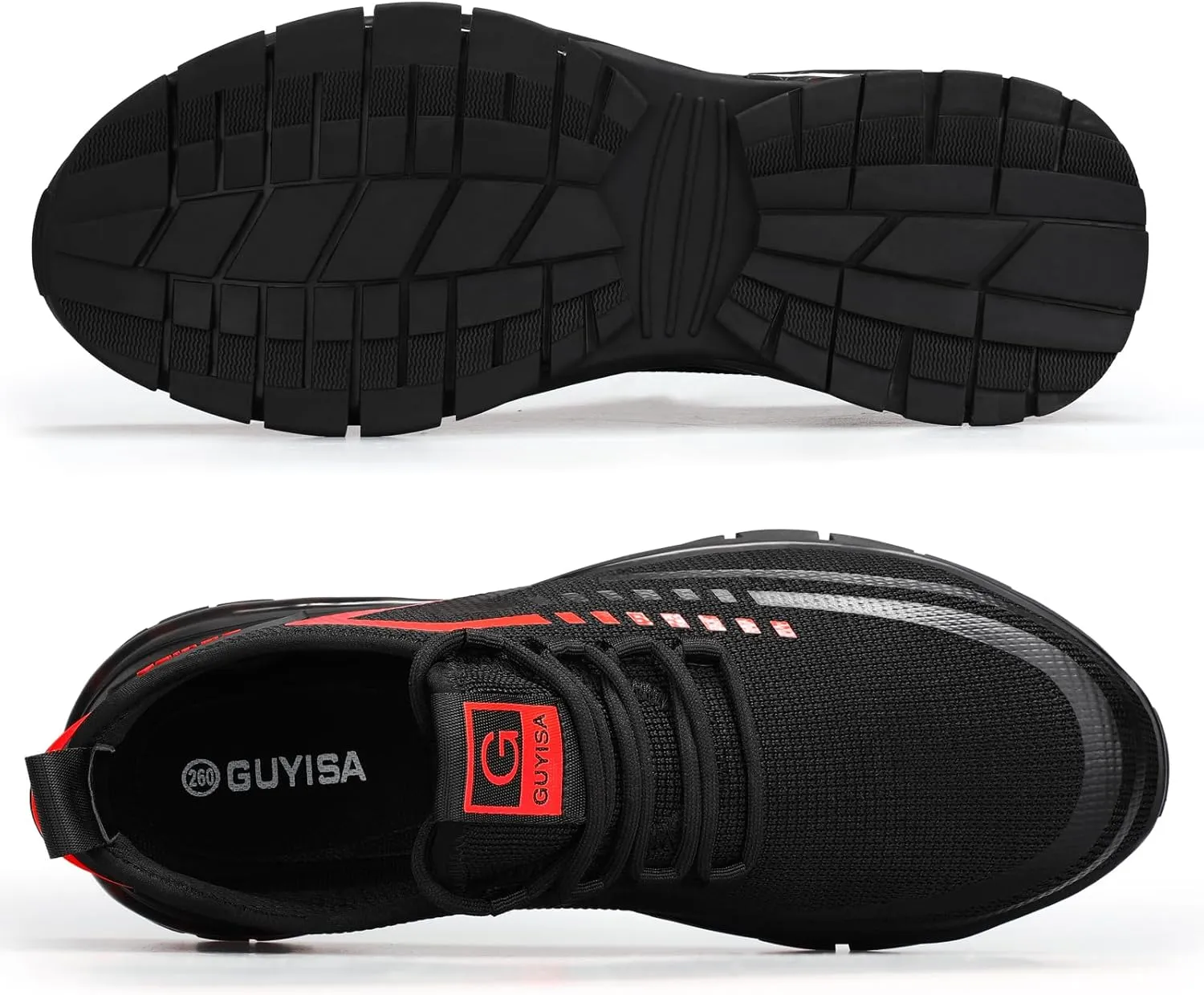 GLANOUDUN Steel Toe Shoes for Men Lightweight Work Shoes for Men Black Steel Toe Sneakers Comfortable Safety Tennis Sneakers Indestructible Men's Safety Footwear Industrial Construction