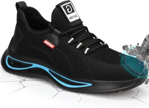 GLANOUDUN Steel Toe Shoes for Men Lightweight Work Shoes for Men Black Steel Toe Sneakers Comfortable Safety Tennis Sneakers Indestructible Men's Safety Footwear Industrial Construction