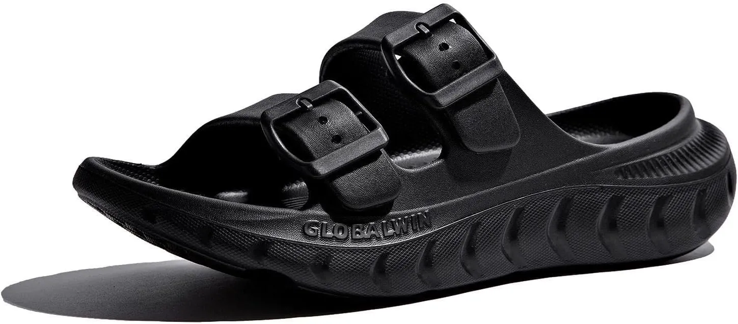 GLOBALWIN Recovery Slides For Women Mia Comfortable Sandals With Arch Support Indoor Outdoor Cloud Slippers Reduce Stress on Feet Lightweight