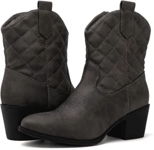GLOBALWIN Women's The Western Wear Fashion Cowboy Cowgirl Free Birds Country Concert Disco Outfits Low Heel Walking Boots For Ladies