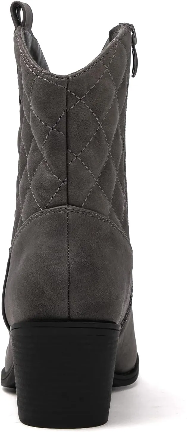 GLOBALWIN Women's The Western Wear Fashion Cowboy Cowgirl Free Birds Country Concert Disco Outfits Low Heel Walking Boots For Ladies