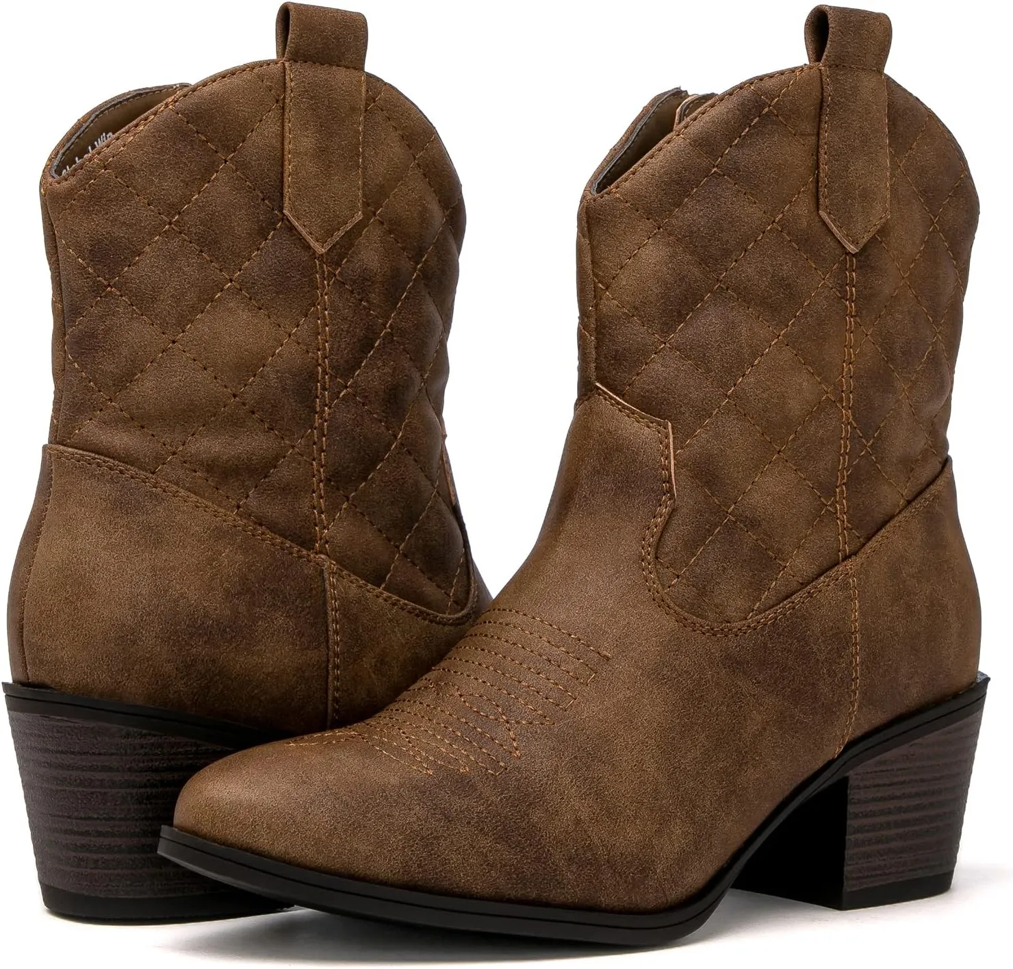 GLOBALWIN Women's The Western Wear Fashion Cowboy Cowgirl Free Birds Country Concert Disco Outfits Low Heel Walking Boots For Ladies