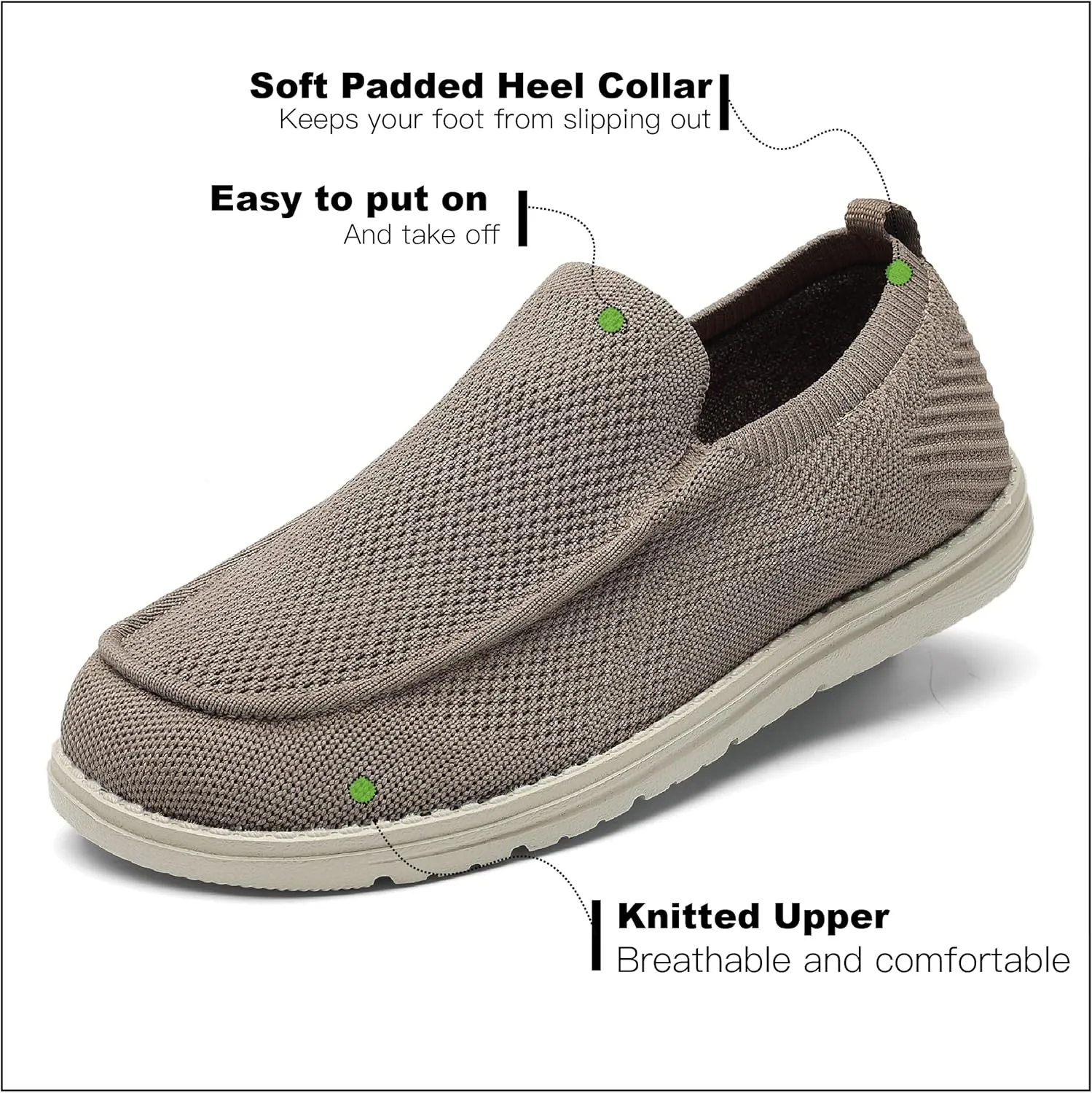 Grand Attack Men's Shoes | Casual Slip On Loafers | Walking Shoes | Comfortable & Lightweight | for Home, Leisure Travel, Driving Shoes