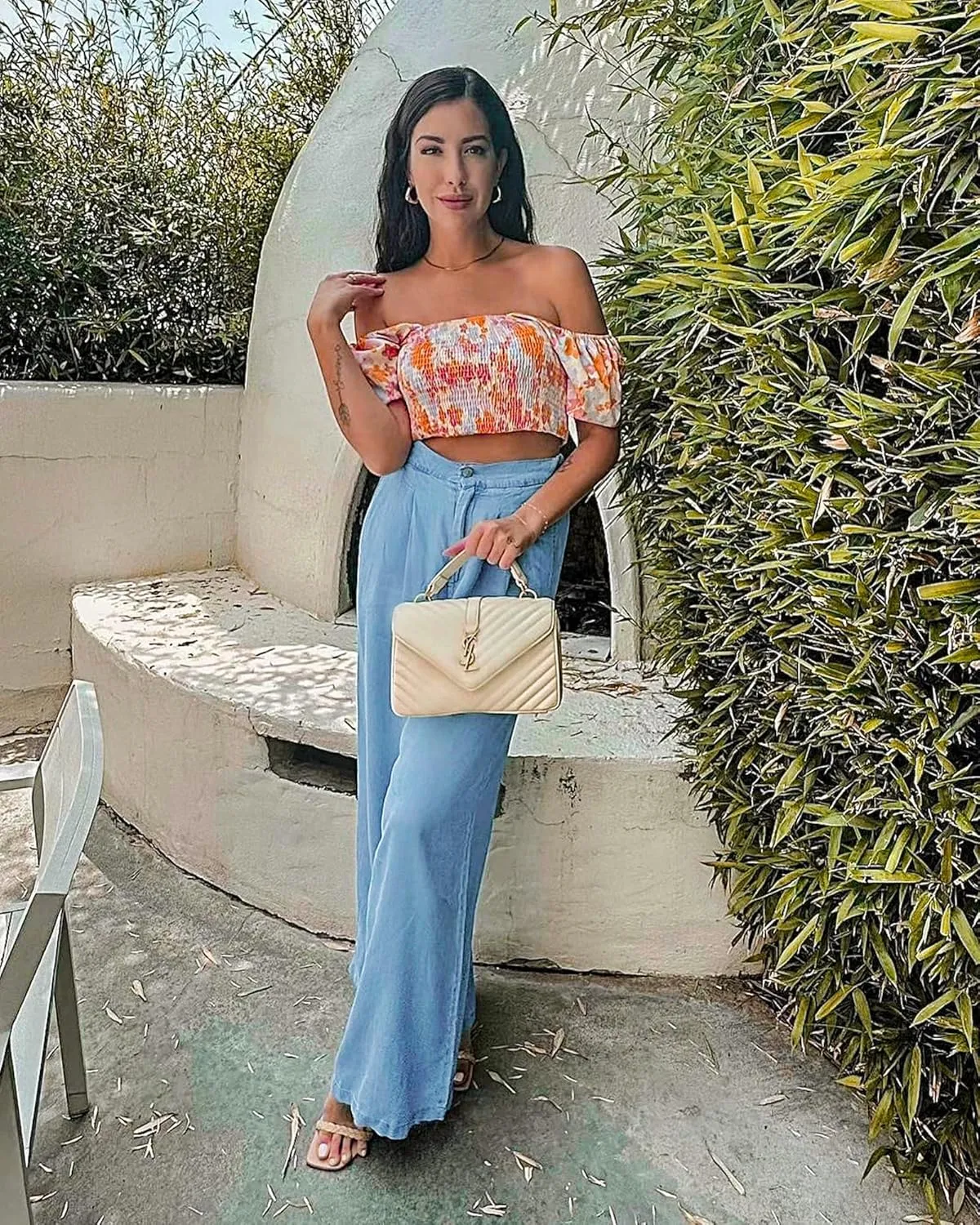GRAPENT Wide Leg Pants for Women High Waisted Jeans Palazzo Pants Lightweight Summer Beach Flowy Trousers Y2K
