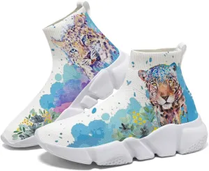 Hetios Women's Graffiti Shoes Fashion Watercolor Sneakers Comfortable Casual Socks Shoes