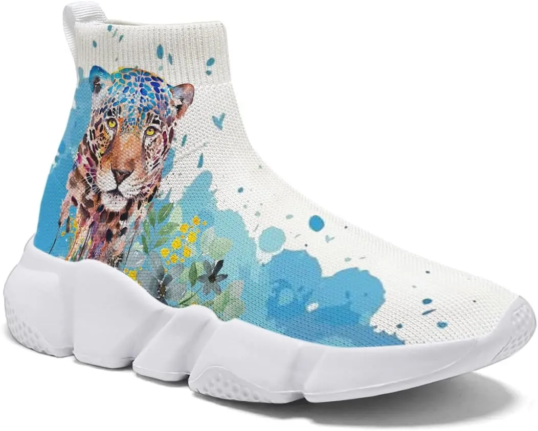 Hetios Women's Graffiti Shoes Fashion Watercolor Sneakers Comfortable Casual Socks Shoes