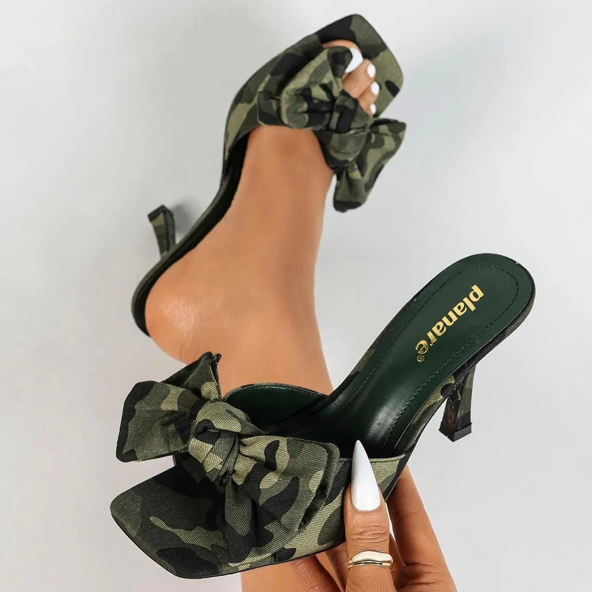 High Heel Sandals for Women – Strappy Spring Heels with Floral Toe Detail for Women, Elegant Party & Casual Shoes for Summer