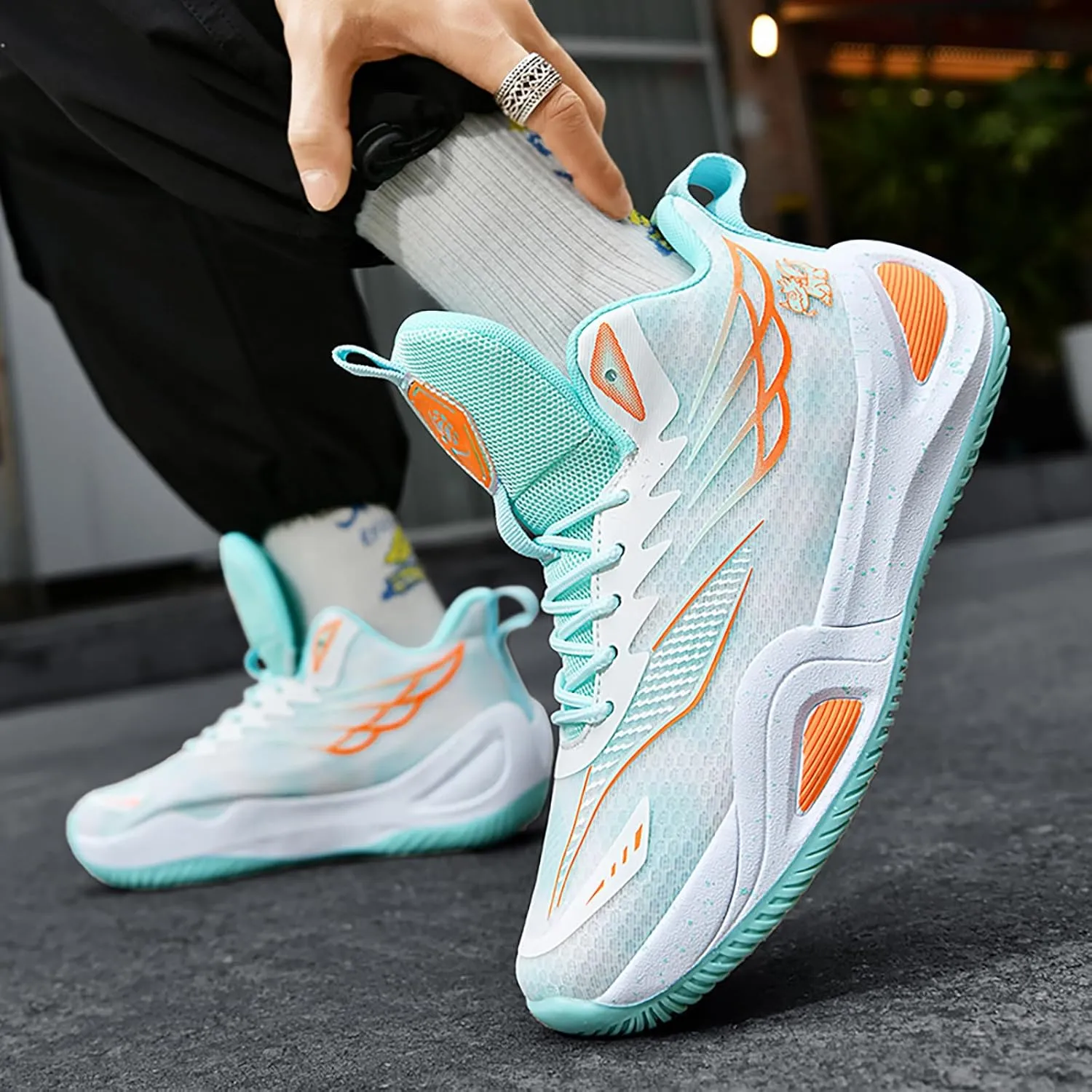 High Top Womens Mens Basketball Shoes Breathable Non Slip Outdoor Sneakers Comfortable Fashion Athletic Training Sport Shoes