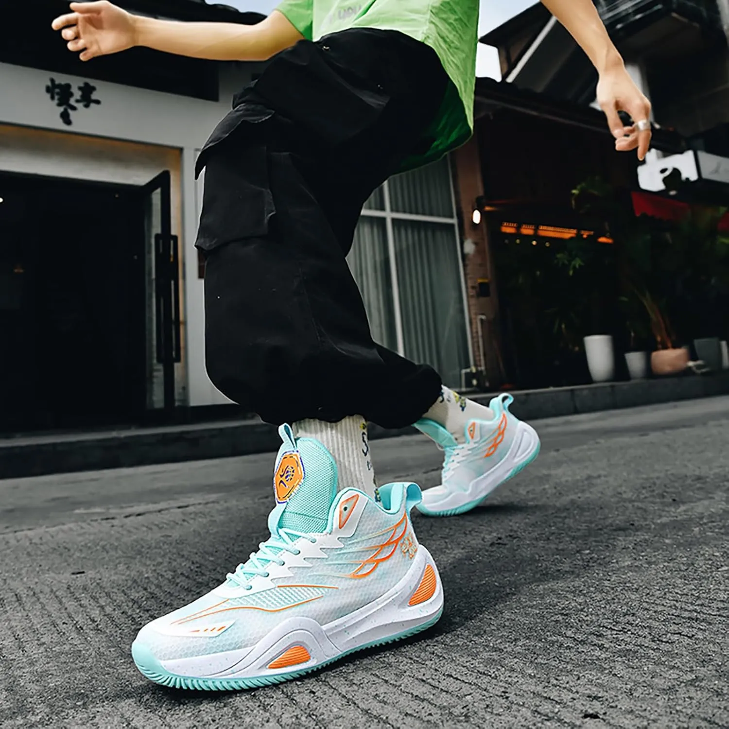 High Top Womens Mens Basketball Shoes Breathable Non Slip Outdoor Sneakers Comfortable Fashion Athletic Training Sport Shoes
