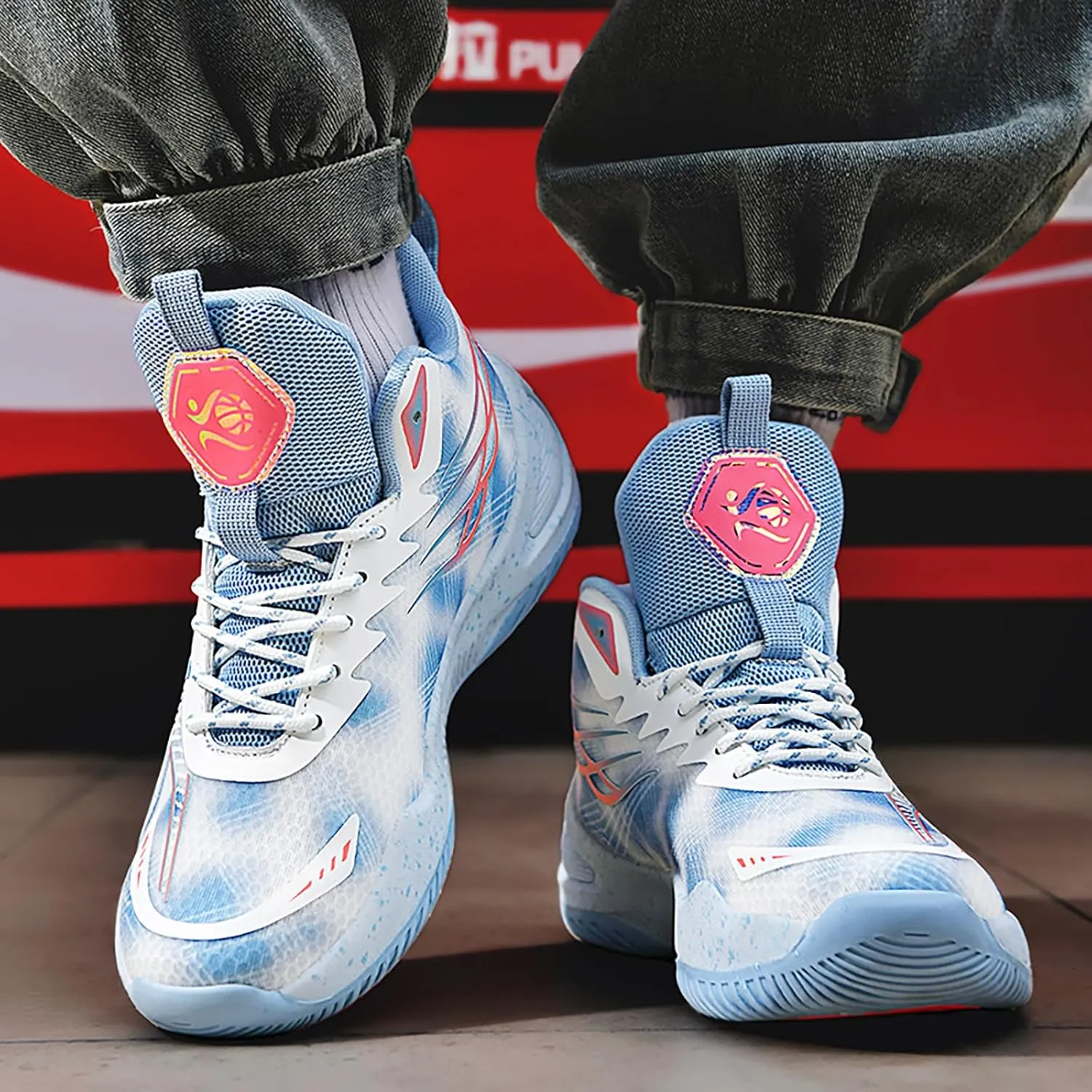 High Top Womens Mens Basketball Shoes Breathable Non Slip Outdoor Sneakers Comfortable Fashion Athletic Training Sport Shoes