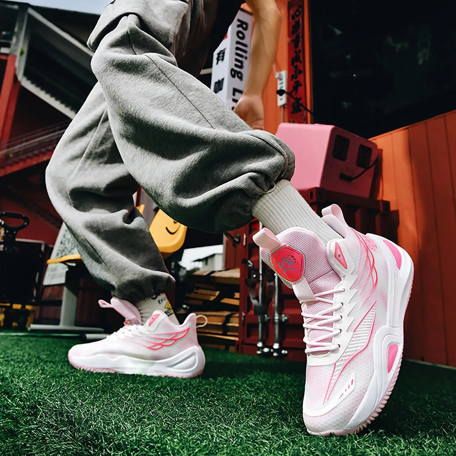 High Top Womens Mens Basketball Shoes Breathable Non Slip Outdoor Sneakers Comfortable Fashion Athletic Training Sport Shoes