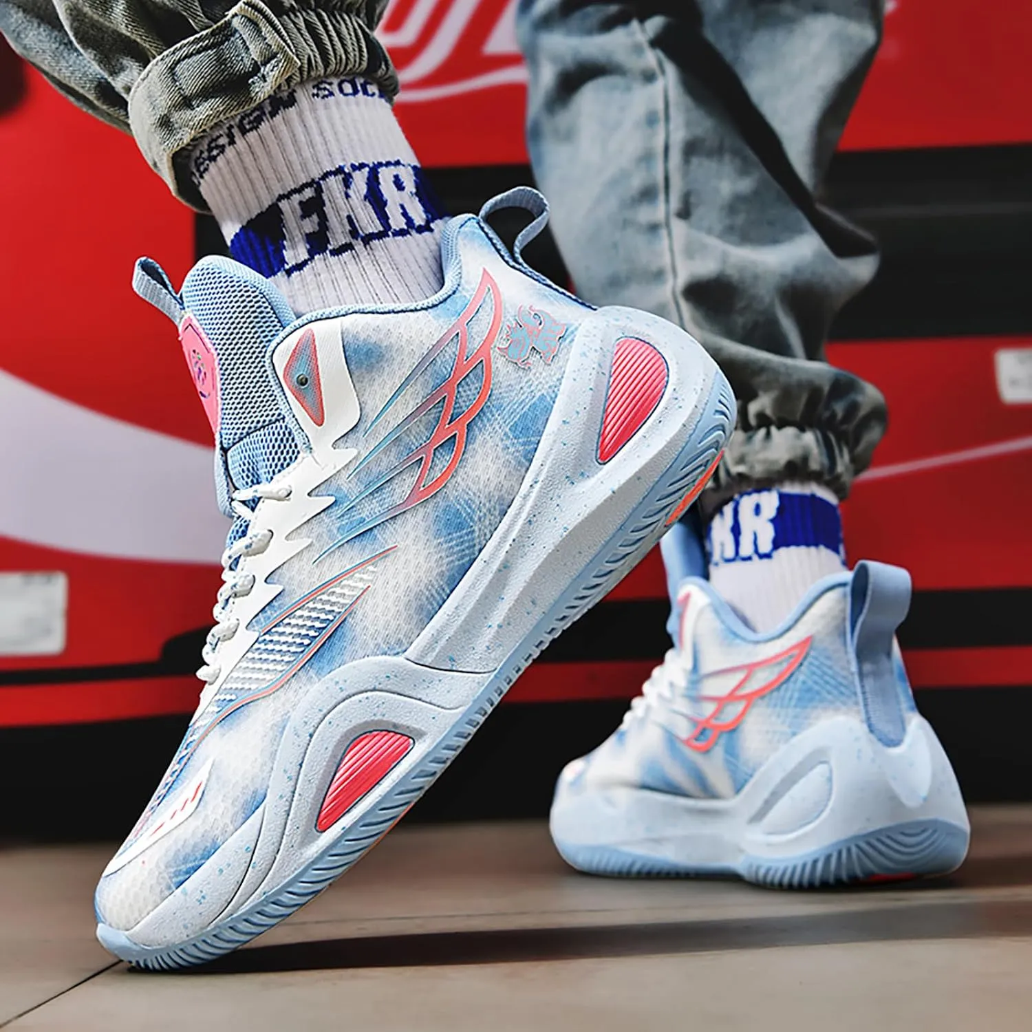 High Top Womens Mens Basketball Shoes Breathable Non Slip Outdoor Sneakers Comfortable Fashion Athletic Training Sport Shoes