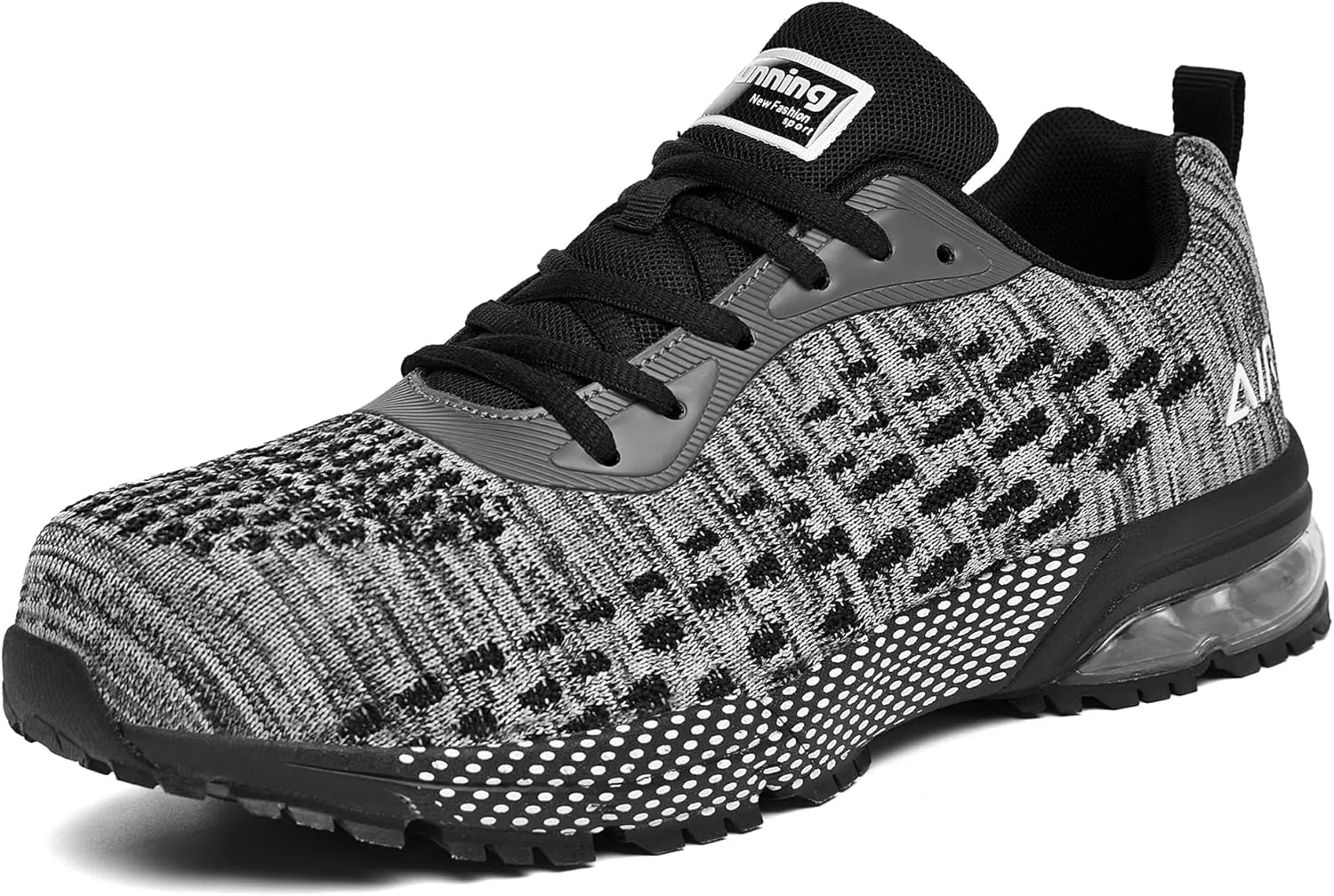 HiHatide Steel Toe Shoes for Men Work Shoes Safety Sneakers Air Cushion Lightweight Slip Resistant Breathable Comfortable