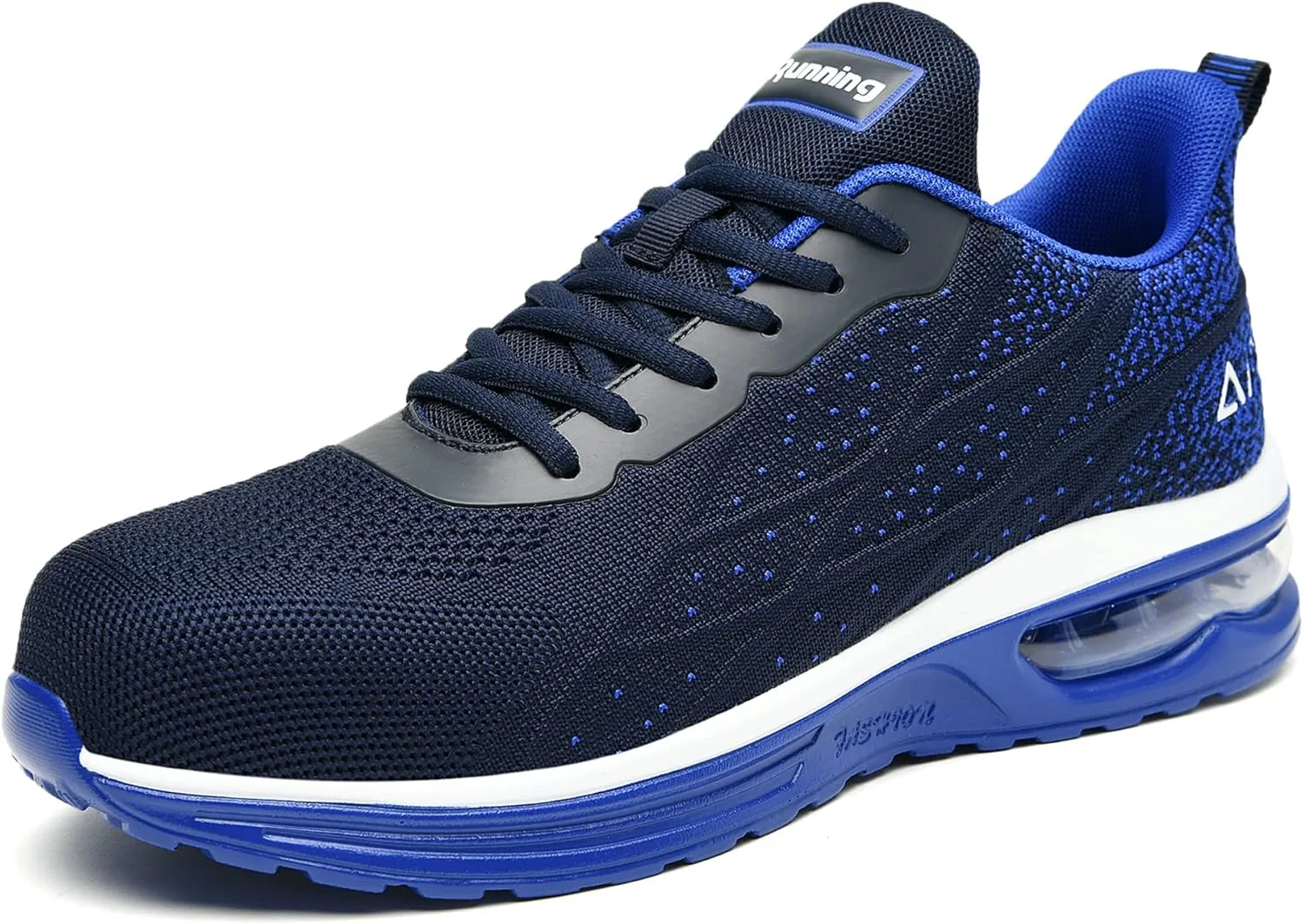HiHatide Steel Toe Shoes for Men Work Shoes Safety Sneakers Air Cushion Lightweight Slip Resistant Breathable Comfortable