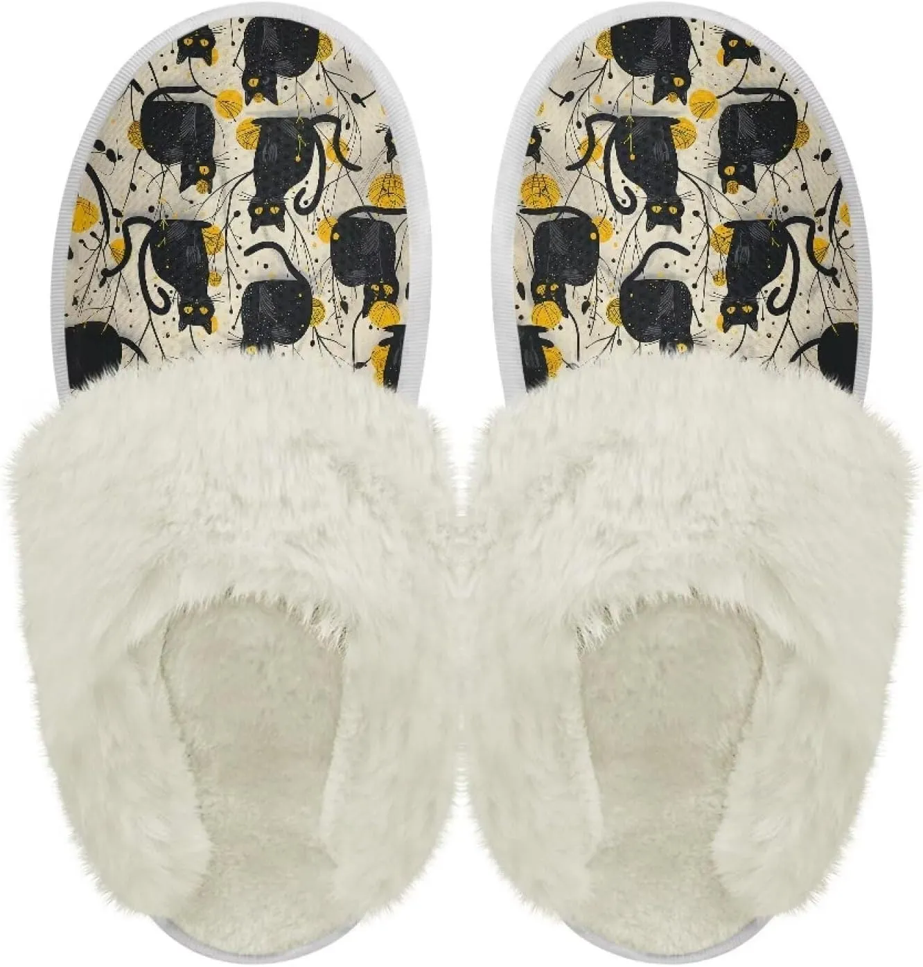 House Slippers for Women Men Winter Slip On Warm Closed Toe Home Shoes Flats Unisex Casual Breathable Soft Plush Bedroom Slipper for Bath Indoor